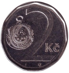 Монета Чехия 2 кроны 2010 год