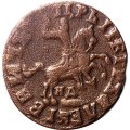 1 копейка 1715 год НД Пётр I (1699 - 1725) - VF+