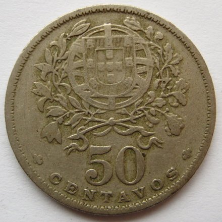 Португалия 50 сентаво 1927 год