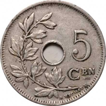 Бельгия 5 сантимов 1927 год BELGIE