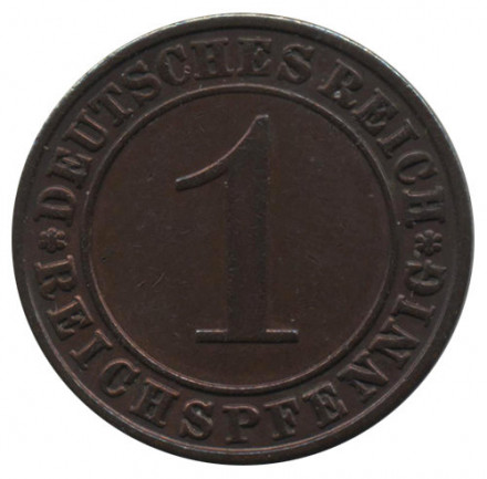 Веймарская республика 1 рейхспфенниг 1936 год (A)
