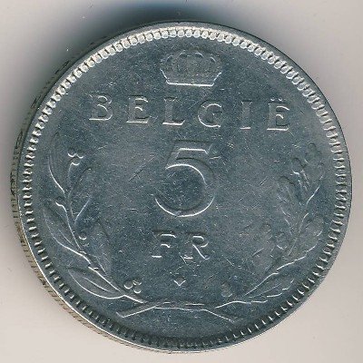 Бельгия 5 франков 1936 год - BELGIE