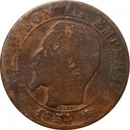 Франция 5 сантимов 1854 год (D) - F