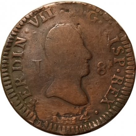 Испания 8 мараведи 1814 год