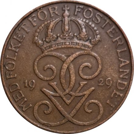 Швеция 5 эре 1929 год - Король Густав V