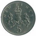 Великобритания 5 новых пенсов 1979 год