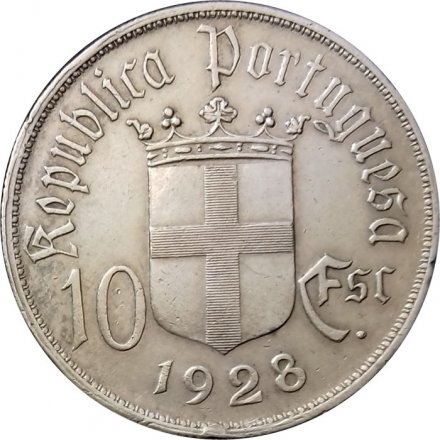 Португалия 10 эскудо 1928 год - Битва при Оурике