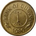Гайана 1 цент 1980 год UNC