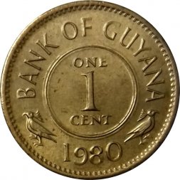 Гайана 1 цент 1980 год UNC