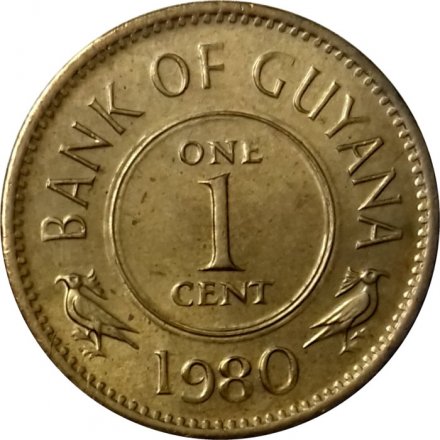 Гайана 1 цент 1980 год UNC
