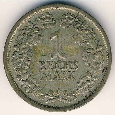 Веймарская республика 1 рейхсмарка 1925 год (J)