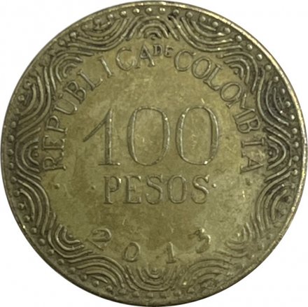 Колумбия 100 песо 2013 год
