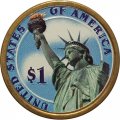 США 1 доллар 2011 год (D) - 17-ый Президент США - Эндрю Джонсон (цветная эмаль)