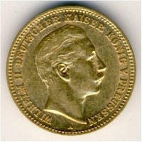 Монета Пруссия 10 марок 1904 год