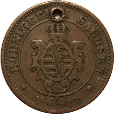 Саксония 2 пфеннига 1864 год