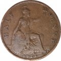 Великобритания 1/2 пенни 1928 год - Король Георг V