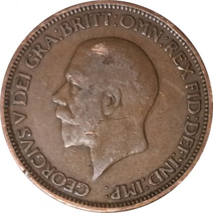 Великобритания 1/2 пенни 1928 год - Король Георг V