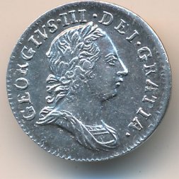 Великобритания 3 пенса 1762 год