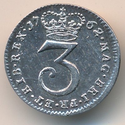 Великобритания 3 пенса 1762 год