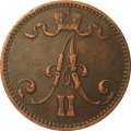Финляндия 5 пенни 1866 год - Александр II (1855 - 1881) - XF+