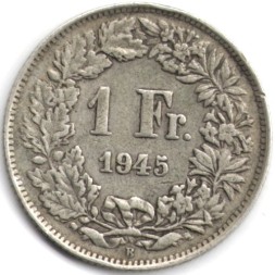 Швейцария 1 франк 1945 год