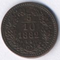 Венгрия 5/10 крейцера 1882 год
