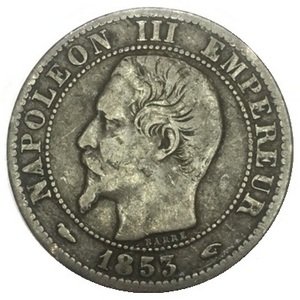 Франция 5 сантимов 1853 год - Отметка монетного двора: &quot;A&quot; - Париж