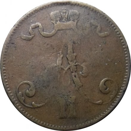 Финляндия 5 пенни 1875 год - Александр II - F
