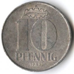 ГДР 10 пфеннигов 1983 год