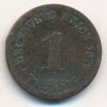 Германия 1 пфенниг 1876 год