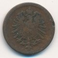 Германия 1 пфенниг 1876 год