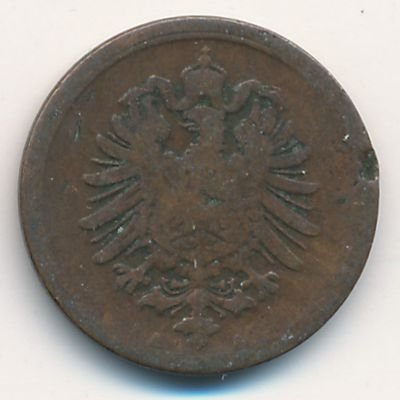 Германия 1 пфенниг 1876 год
