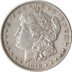 США 1 доллар 1878 год - Морган (без отметки монетного двора)
