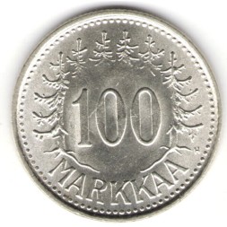 Монета Финляндия 100 марок 1956 год