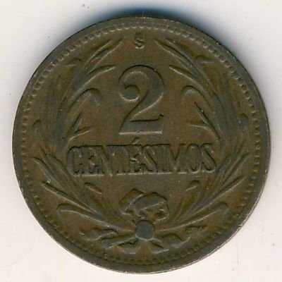 Уругвай 2 сентесимо 1943 год