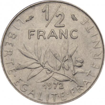 Франция 1/2 франка 1972 год