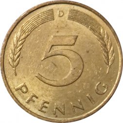 ФРГ 5 пфеннигов 1993 год (D)