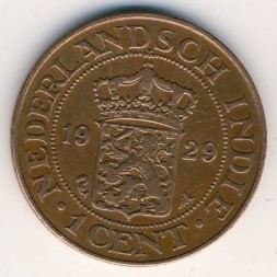 Монета Нидерландская Индия 1 цент 1929 год