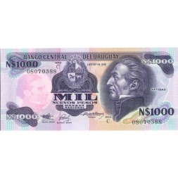 Уругвай 1000 новых песо 1991 год (серия C) - UNC