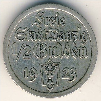 Данциг 1/2 гульдена 1923 год