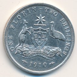 Австралия 1 флорин (2 шиллинга) 1910 год