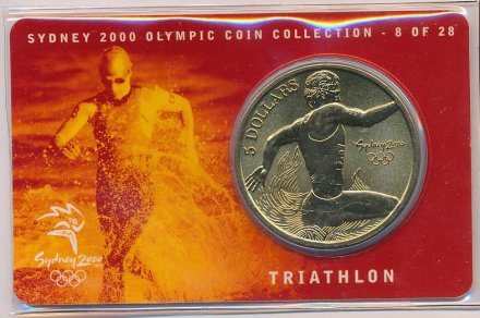 Австралия 5 долларов 2000 год - Олимпийские игры в Сиднее. Триатлон