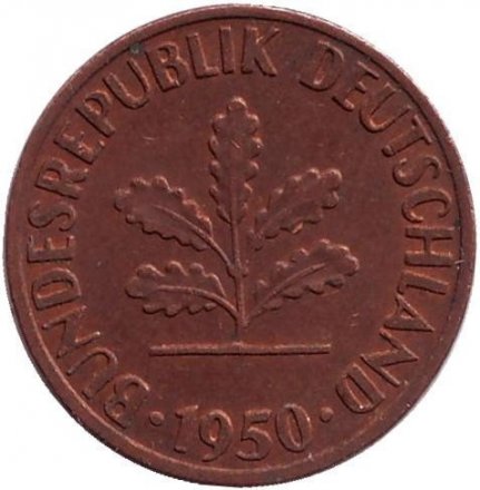 ФРГ 1 пфенниг 1950 год (G)