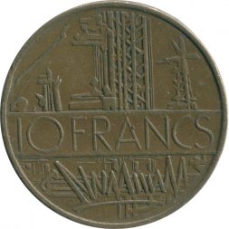 Франция 10 франков 1975 год