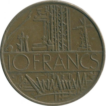 Франция 10 франков 1975 год