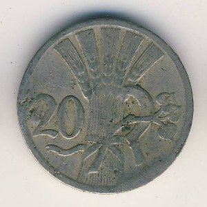 Чехословакия 20 геллеров 1926 год