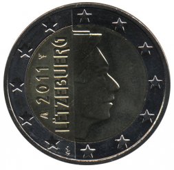 Люксембург 2 евро 2011 год - Великий герцог Люксембурга Анри