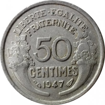 Франция 50 сантимов 1947 год (без отметки МД)