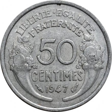 Франция 50 сантимов 1947 год (без отметки МД)