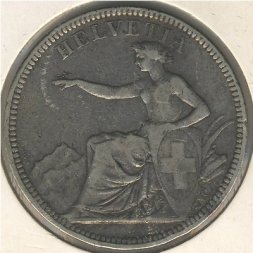 Швейцария 5 франков 1874 год